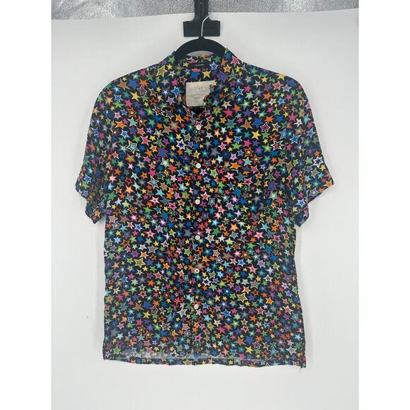 R13 Black Rainbow Stars Tony Shirt - Picture 2 of 8